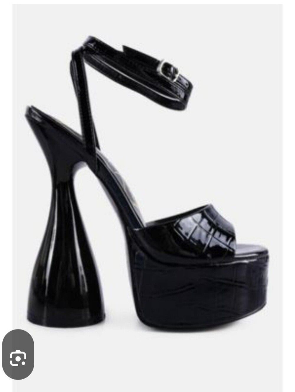 Simmi London Black Flare Heel Homegirl Platform Sandals Sz 7.5